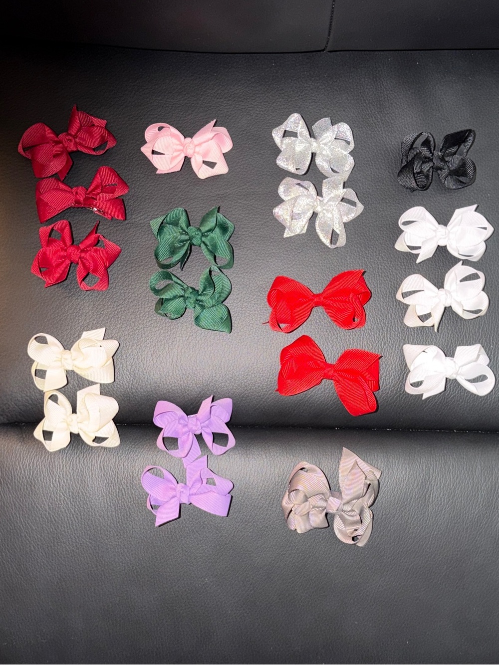 Assorted Hair Bows - Multi-Color Ribbon Bow Clips